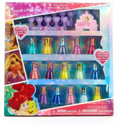 China Easy to apply dries quickly to get playing without the wait AGE 3+ PRINCESS NON-TOXIC PEEL-OFF WATER-BASED NATURAL SAFE KIDS QUICK DRY POLISH GIFT KIT SET GIRLS GLITTERING OPAQUE COLORS NAILS for sale