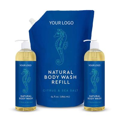 China Moisturizing FOR MEN WOMEN PEEL ALL TYPES CITRUS and SEA SALT SKIN SOFTENING WITH NATURAL GLYCINATE BATH and SHOWER GEL BODY WASH for sale