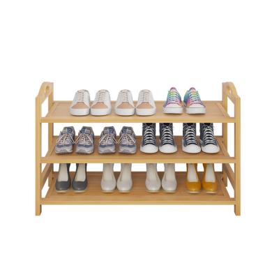 China Pracical Sustainable High Quality Universal 3-Tier Bamboo Portable Shoe Rack Eco-Friendly for sale