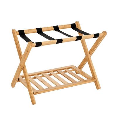 China Modern Eco-friendly Wholesale Set Of 2 Pracical Brown Luggage Rack For Guest Room for sale