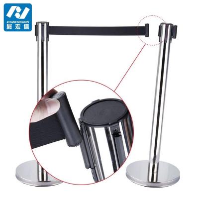 China Hotel Crowd Control Retractable Barrier , Pedestrian Queuing Up Rack With Customized Belt for sale