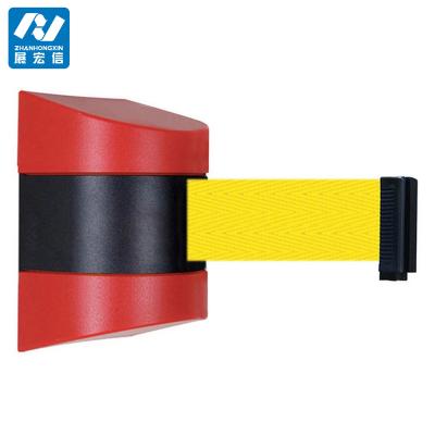 China Durable ABS plastic yellow red black belt, magnetic wall mounted barrier for sale