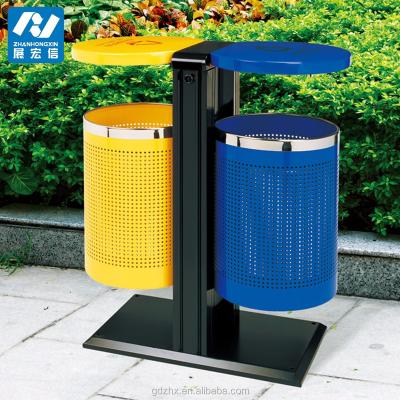 China Sustainable Steel Trash Bin / Iron Bin / Outdoors Recycle Metal Park Trash Container for sale