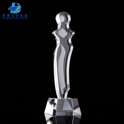 China China newcomer creative design hand-make crystal bodybuilding trophy for sale