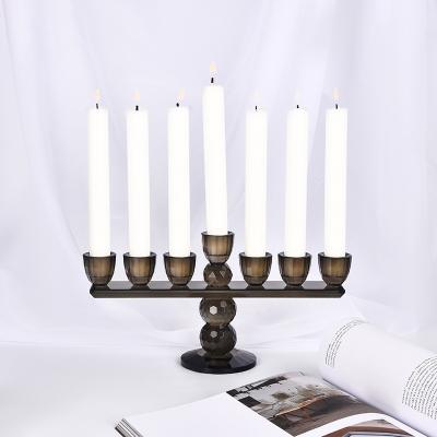 China Vintage Home Handmade Black Church Candlestick Decoration Candlestick Table Decorative Candle Holders for sale