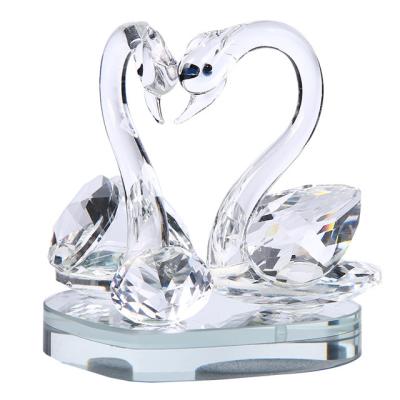 China Holiday decoration & Feng Shui Crystal Swan Art Collection Gift Figurine for Home Decor for sale