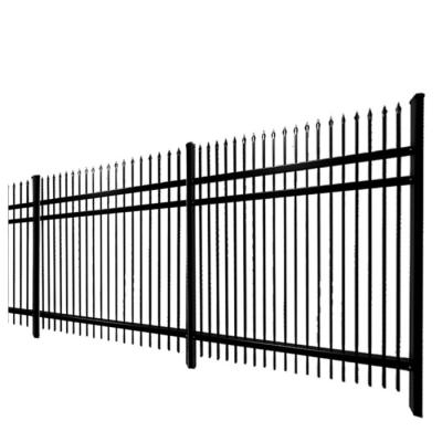 China Home Garden Decoration Metal Wrought Iron Steel Fence with 40mm Square Tube Rails for sale