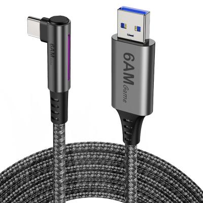 China Oculus Search Serises 16Ft 5 Meters Gray Glowing Nylon Braided Power USB A To USB C Extension Charging Cord Data For Oculus Search 2 Charger Link Cable for sale