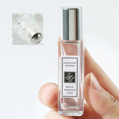 China 5ml 10ml 20ml 30ml Essential Oil Serum Bottle Cosmetic Flat Shoulder Square Glass Roll On Bottle for sale