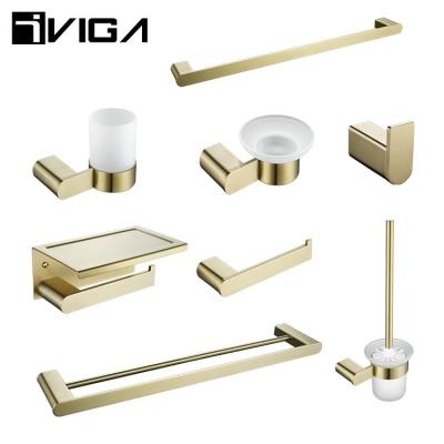 China 2021 New Modern Towel Set Kit Wall Mounted Brushed Nickel Bathroom Accessories for sale