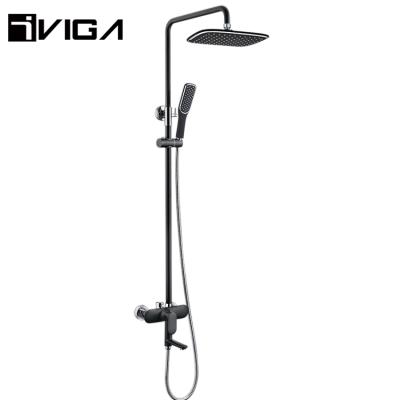 China With Slide Bar High Quality Chrome Bathroom Rain Shower Mixer Brass Shower Faucet Sets for sale