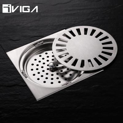 China European Modern Hotel Bathroom Polished 304 Stainless Steel Concealed Rectangular Floor Drain for sale