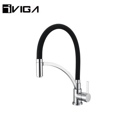 China Modern Multi Functions Chrome Kitchen Sink Faucet Mixer Kitchen Faucet Black Pipe Brass Hose for sale