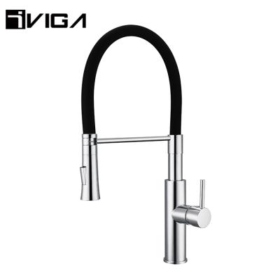 China UPC NSF Modern Brass Kitchen Mixer Pull Out Single Handle Kitchen Sink Faucet Chrome Kitchen Faucet for sale