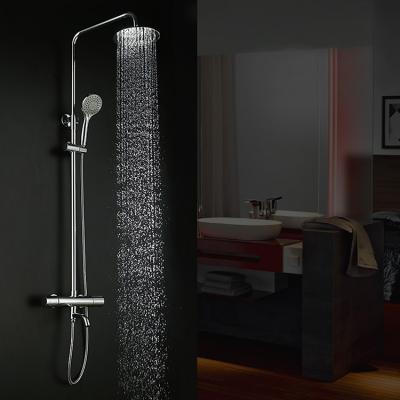 China With Slide Bar Wholesale Thermostatic Bath Shower Faucet Chrome Brass Shower Mixer for sale