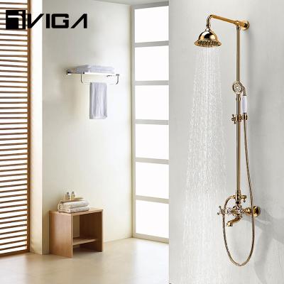 China Floor Stand Faucets Old Fashion Polished Shower Cabin Faucet Shower Columns Bathroom Mixers for sale