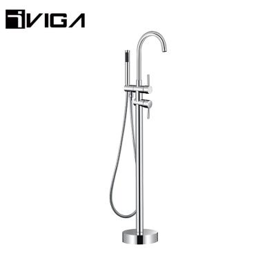 China With Slide Bar Modern Design Bathroom Faucet Sanitary Freestanding Bathtub Faucet for sale