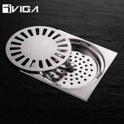 China Modern Stainless Steel Floor Drain Polished Floor Drains Strainer 6 Inch For Balcony Use for sale