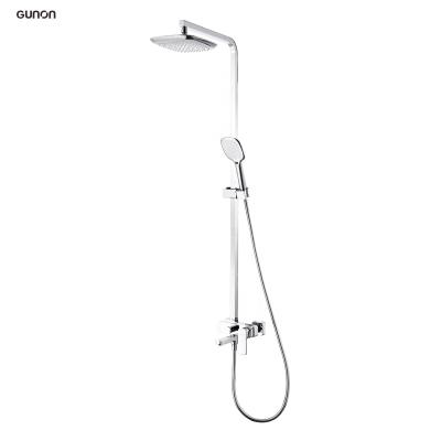 China With Slide Bar 2 Mode Surface Mounted Bathroom Shower Faucet With Hand Held Shower for sale