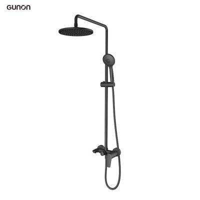 China With Hot And Cold Gunon 3 Way Outdoor Wall Mounted Shower Slide Bar Shower Bath Sets for sale