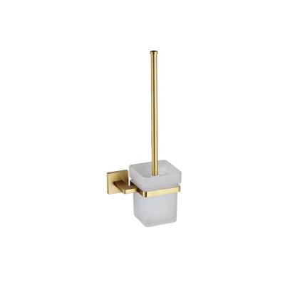 China Sustainable Manufacturer Professional Brass Handle Gold Toilet Bowl Clean Brush for sale