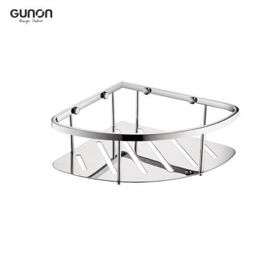 China Durable Polishing Chrome Bathroom Shower Corner Shelves Stainless Steel Bathroom Shelf for sale