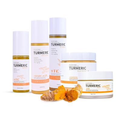 China Private Label Turmeric Natural Organic Skin Care Set Anti Aging (New) Scrub Serum Anti Acne Products Personal Skin Care Set for sale