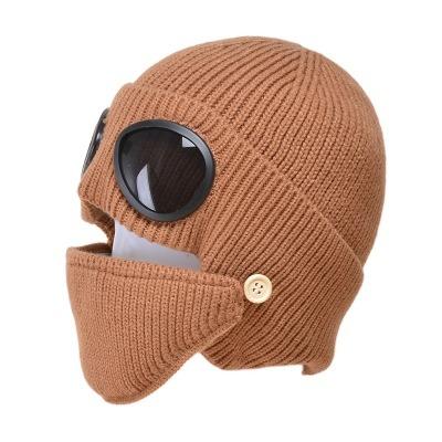 China 2021 Dobby Fashion Beanie Hats Winter Outdoor Sport Hats Glass Woven Hearing Protection Fashionable Hat for sale