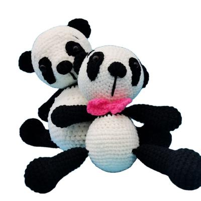 China Daily life knitted panda stuffed toy for infant for sale