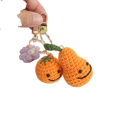 China Key Chain/Orange Fruit Bag Key Chain Bag Chain Custom Handmade Crochet Key Ring Pendant Lovely for sale