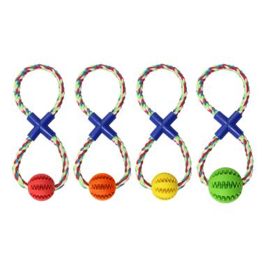 China Viable Top Quantity Dog Toy Ball Colorful Durable Dog Rope Toy for sale