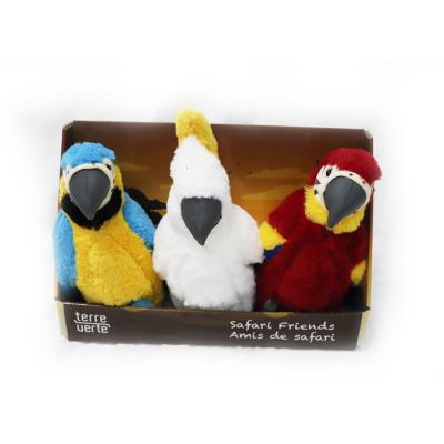 China Viable Pet Toy Plush Soft Stuffed Dog Toy Stuffed 3 Pack Parrot Shape Dog Toy for sale