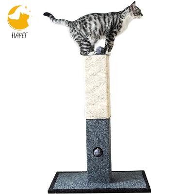 China Sustainable Cat Scratching Post Kitty Scratching Post with Hanging Ball Durable Cat Scratcher Pole with Sisal Rope for sale