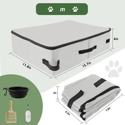 China Viable Folding Portable Cat Litter Box with Lid and Handle Standard for Travel Light Weight Waterproof, Sturdy, Easy to Clean for sale