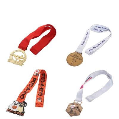 China Personality Customizable High Quality Cheap Customized Ribbon Awards Iron Enamel Aluminum Sports Medal for sale