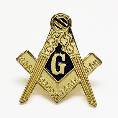 China Europe Factory Design Emblem Freemason Custom Soft Metal Hard Enamel Pin Lapel Masonic Lapel Pin for sale