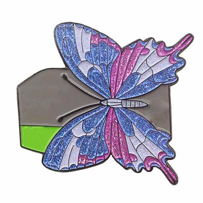 China Cute Europe Christmas Celebration Customize Custom Blank Butterfly Brooch Metal Enamel Badge Lapel Pin for sale