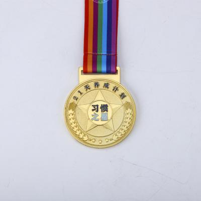 China Customizable 3D Metal Gold Enamel Medal Factory Wholesale Custom Soft Running Sport Medal for sale