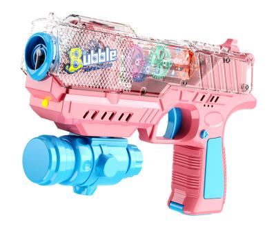 China Outdoor Electric PP Kids Bubble Gun with Rotating Speeds Flashing Colorful Lights and Dynamic Sounds and Music for sale