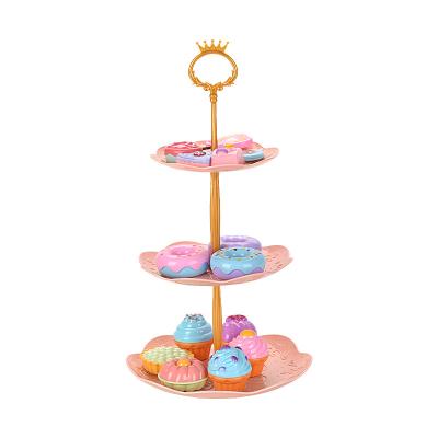 China DIY Pretend Play Theater Home Afternoon Tea Set Delicious Tea Desserts With Multiple Tastes DIY Cakes Sweet Cake Stand for sale