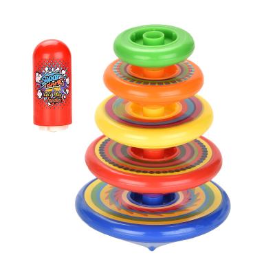 China Mini Spin Top Stacking Novel Colorful Toys Gyro Enlightenment Toy Educational Spin Tops for sale