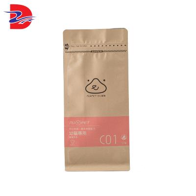 China Safety OEM Acceptable 1kg Rice Zipper Kraft Paper Craft Natural Greaseproof Paper Bag Stand Up Pouch for sale