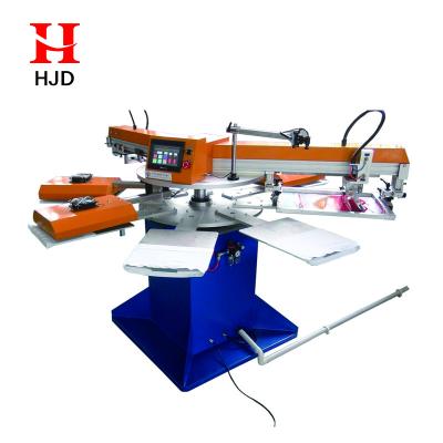 China Garment Shops Factory Price Semi Rotary Automatic Silk Screen Printing Machine For Sale 2 Color for sale