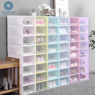 China Stackable Clear Plastic Organizer Gathered Transparent Factory Shoe Storage Box Viable Firmly Selling pp for sale