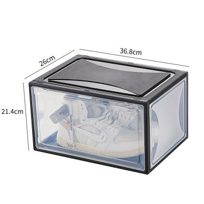 China Viable Clear Plastic Shoe Sneaker Box Stackable Storage Organizer With Acrylic Custom Clear Display Containers for sale