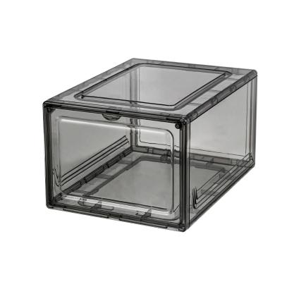 China Viable Clear Plastic Shoe Sneaker Box Stackable Storage Organizer With Acrylic Custom Clear Display Containers for sale