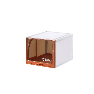 China Viable Clear Plastic Foldable Shoe Sneaker Box Stackable Storage Organizer With Custom Clear Containers for sale