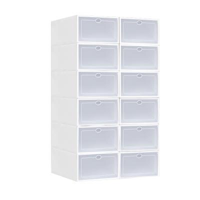 China Viable Clear Cheap Plastic Shoe Sneaker Box Stackable Storage Organizer With Acrylic Custom Clear Display Containers for sale