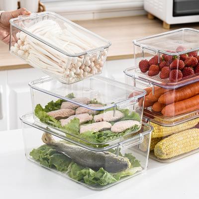 China BPA Free Stackable Refrigerator Pantry Box Bin Refrigerator Storage Plastic Clear Freshness Keeping Kitchen Accessories Kitchen Accessories Organizer for sale