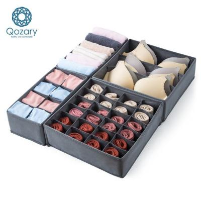 China Good Price Modern PP Ship 4 Pack Drawer Organizers Nonwoven Fabric Sock Underwear Organizer Cloth Closet Storage Box for sale